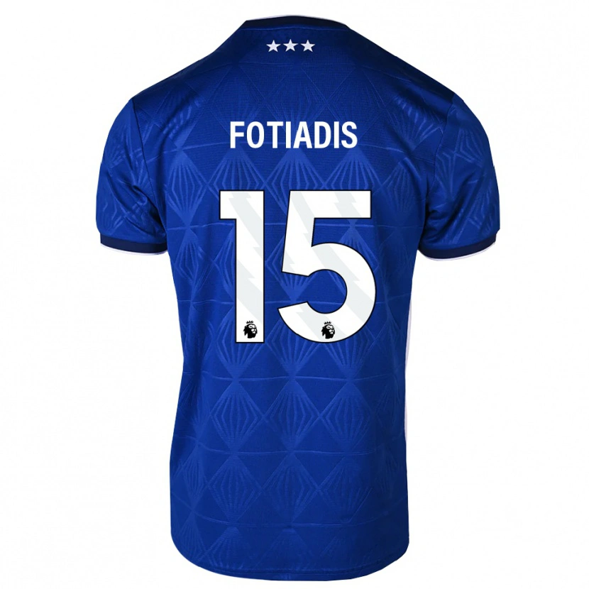 Danxen Niño Camiseta Elias Fotiadis #15 Azul Medio Blanco Rojo 1ª Equipación 2026/27 La Camisa