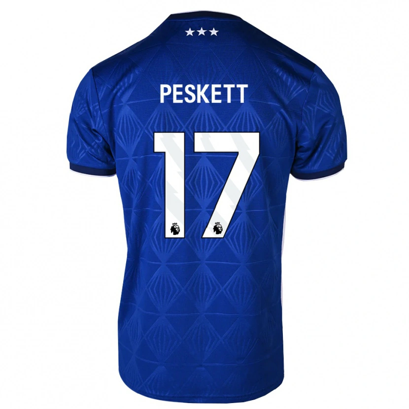 Danxen Niño Camiseta Sophie Peskett #17 Azul Medio Blanco Rojo 1ª Equipación 2026/27 La Camisa