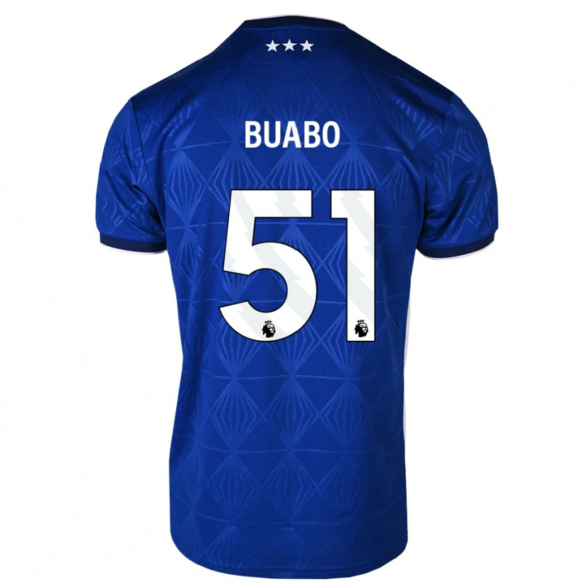 Danxen Niño Camiseta Gerrard Buabo #51 Azul Medio Blanco Rojo 1ª Equipación 2026/27 La Camisa