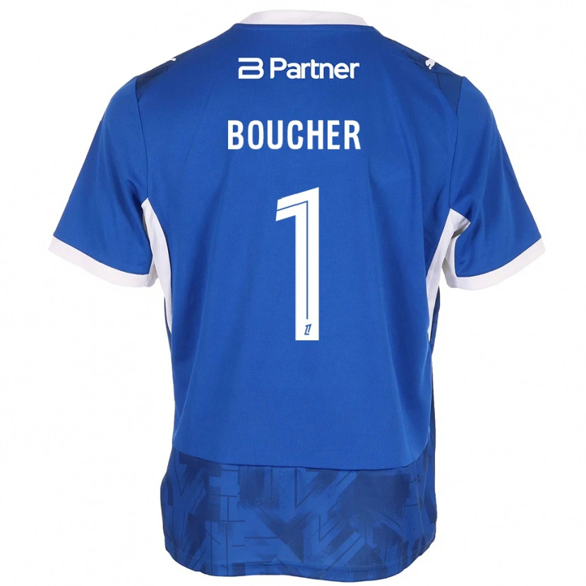 Danxen Niño Camiseta Zacharie Boucher #1 Azul Medio Blanco 1ª Equipación 2026/27 La Camisa