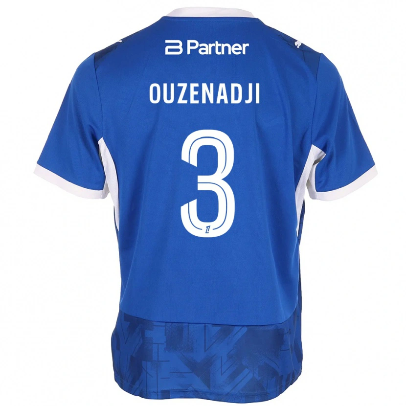 Danxen Niño Camiseta Anis Ouzenadji #3 Azul Medio Blanco 1ª Equipación 2026/27 La Camisa