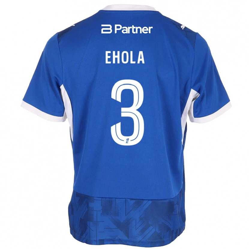 Danxen Niño Camiseta Ange Ehola #3 Azul Medio Blanco 1ª Equipación 2026/27 La Camisa