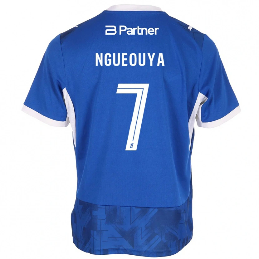 Danxen Niño Camiseta Anthony N'gueouya #7 Azul Medio Blanco 1ª Equipación 2026/27 La Camisa
