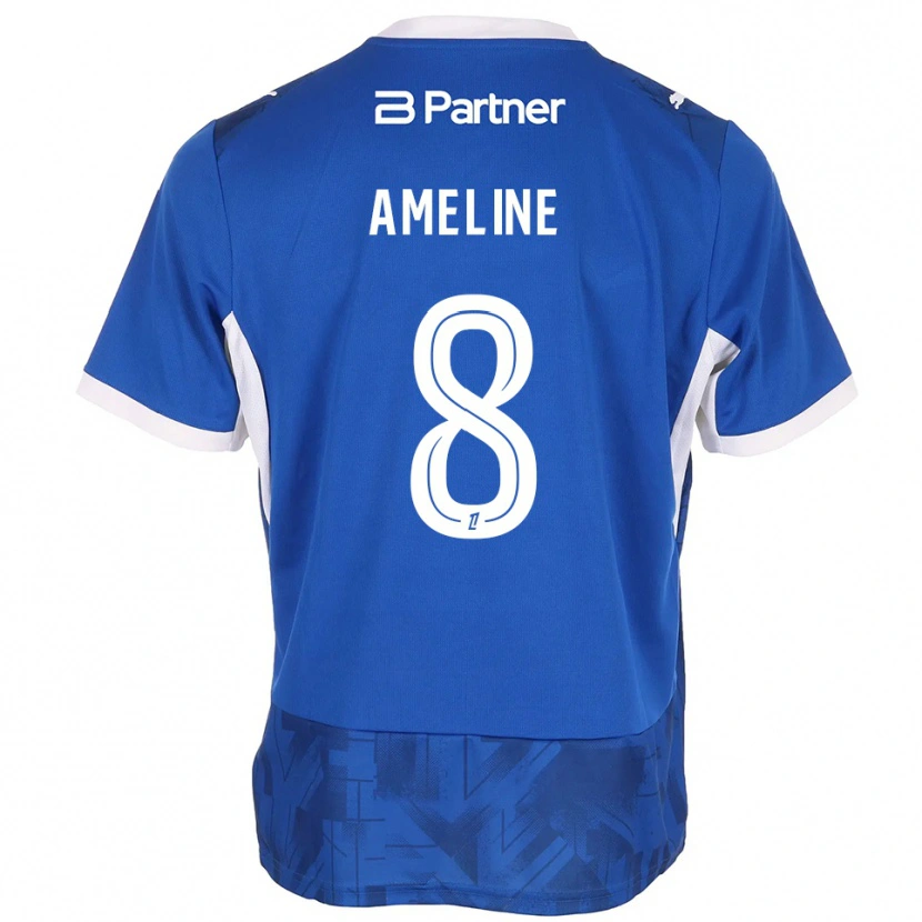 Danxen Niño Camiseta Soan Ameline #8 Azul Medio Blanco 1ª Equipación 2026/27 La Camisa