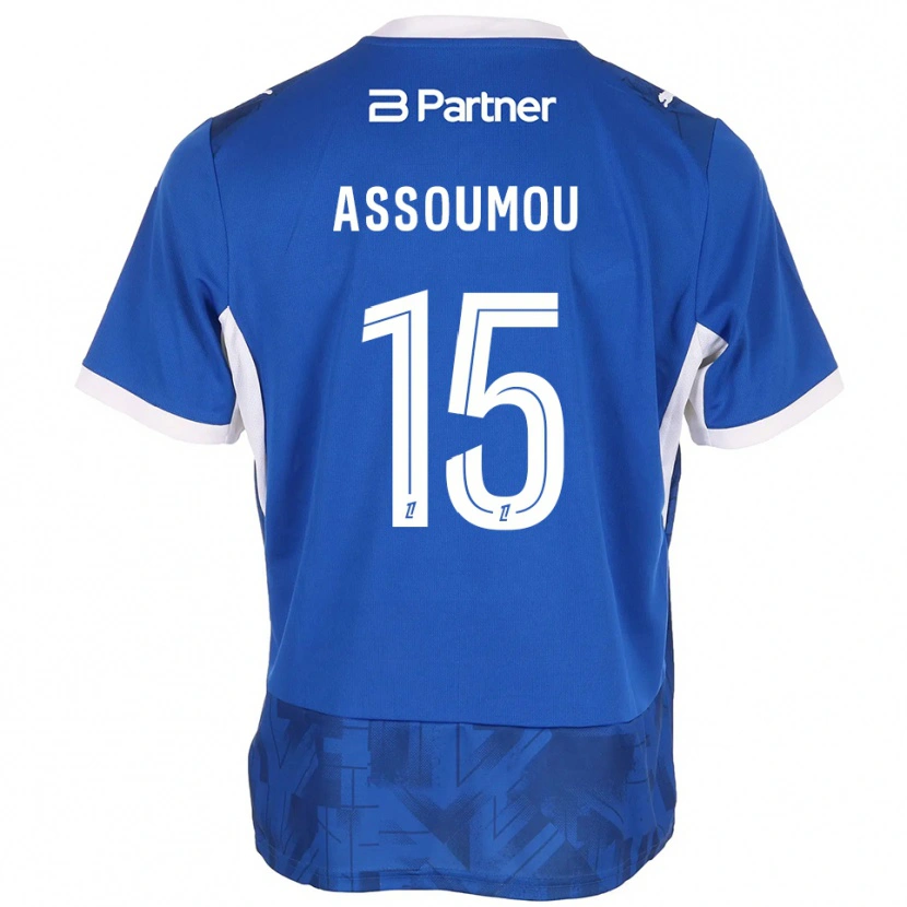 Danxen Niño Camiseta Jaurès Assoumou #15 Azul Medio Blanco 1ª Equipación 2026/27 La Camisa