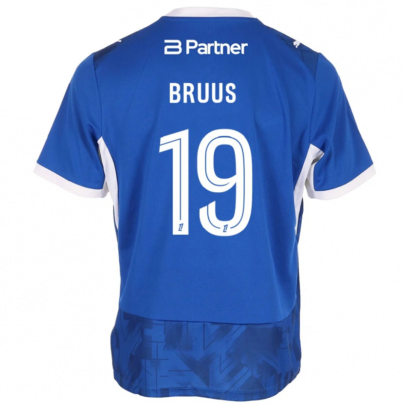 Danxen Niño Camiseta Andreas Bruus #19 Azul Medio Blanco 1ª Equipación 2026/27 La Camisa