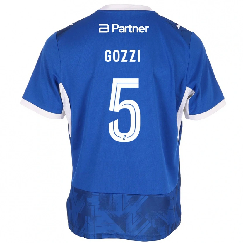 Danxen Niño Camiseta Paolo Gozzi #5 Azul Medio Blanco 1ª Equipación 2026/27 La Camisa