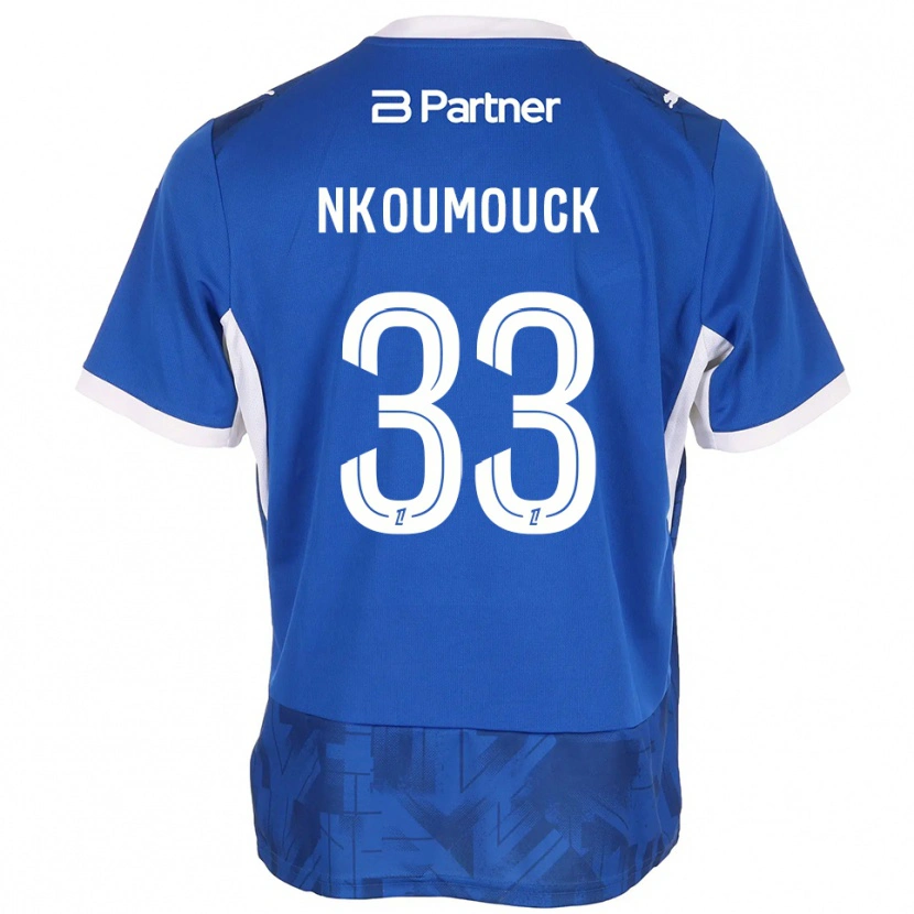 Danxen Niño Camiseta Marc-Anthony Nkoumouck #33 Azul Medio Blanco 1ª Equipación 2026/27 La Camisa