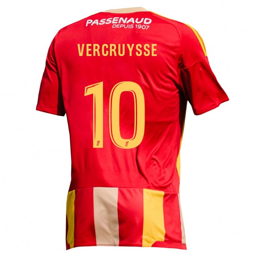 Danxen Niño Camiseta Jean Vercruysse #10 Rojo Amarillo Verde 1ª Equipación 2026/27 La Camisa