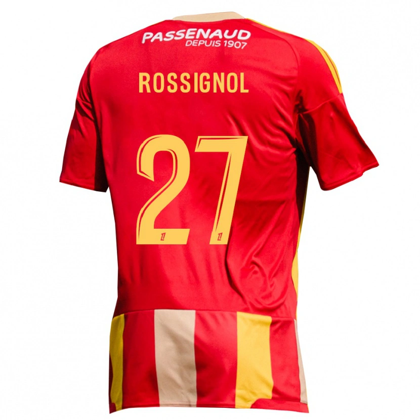 Danxen Niño Camiseta Martin Rossignol #27 Rojo Amarillo Verde 1ª Equipación 2026/27 La Camisa
