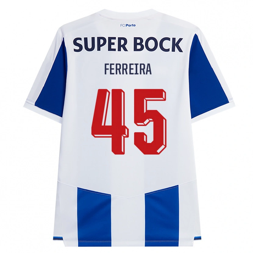 Danxen Niño Camiseta Tiago Ferreira #45 Azul Blanco Rojo 1ª Equipación 2026/27 La Camisa
