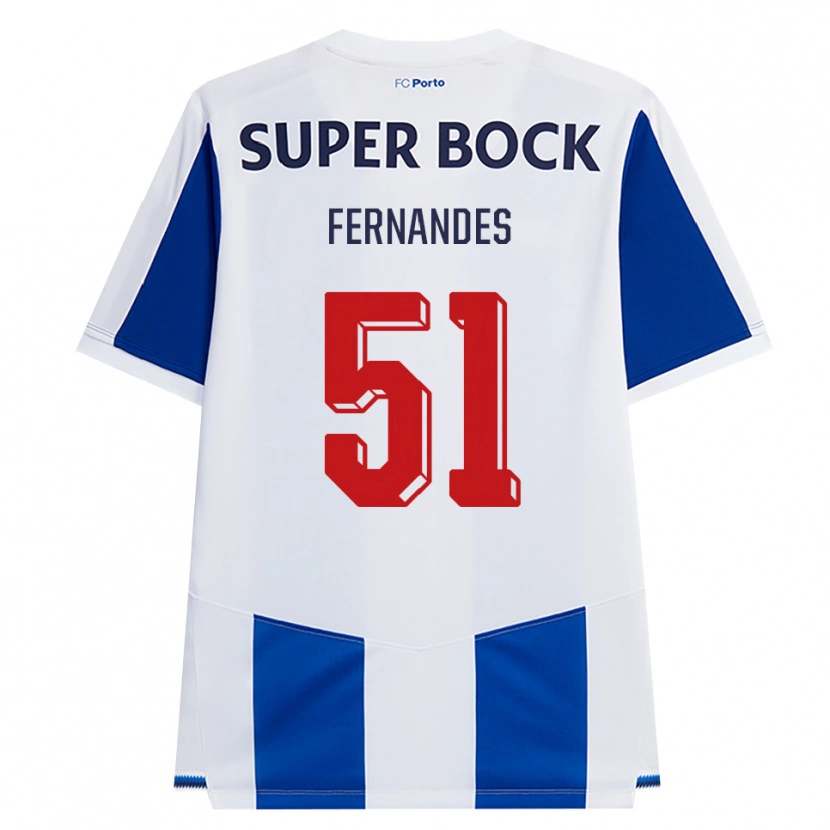 Danxen Niño Camiseta Diogo Fernandes #51 Azul Blanco Rojo 1ª Equipación 2026/27 La Camisa