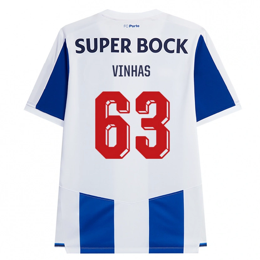 Danxen Niño Camiseta David Vinhas #63 Azul Blanco Rojo 1ª Equipación 2026/27 La Camisa