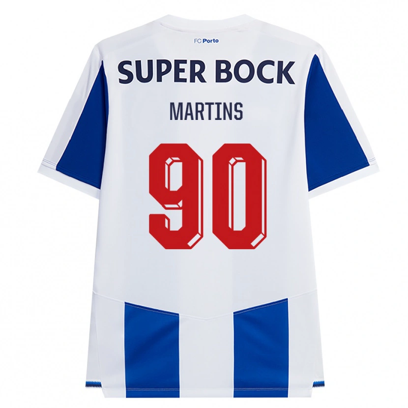 Danxen Niño Camiseta Gil Martins #90 Azul Blanco Rojo 1ª Equipación 2026/27 La Camisa