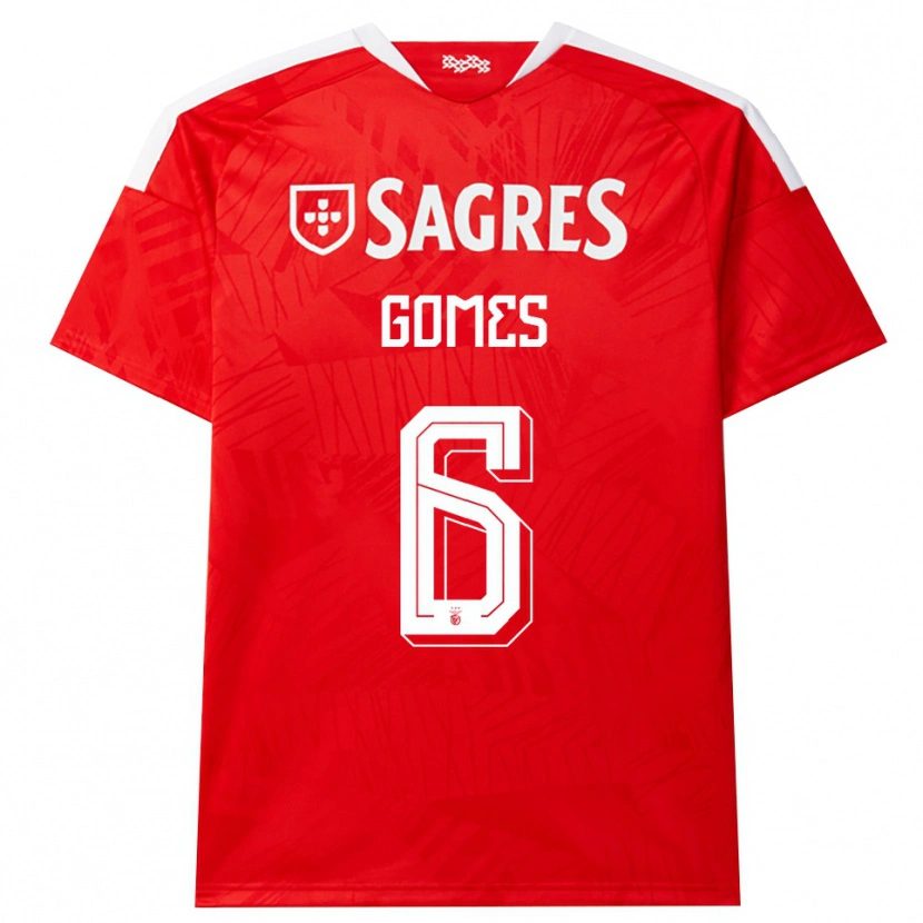 Danxen Niño Camiseta Hugo Gomes #6 Rojo Blanco Amarillo 1ª Equipación 2026/27 La Camisa