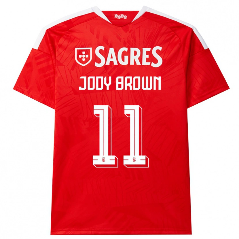 Danxen Niño Camiseta Jody Brown #11 Rojo Blanco Amarillo 1ª Equipación 2026/27 La Camisa