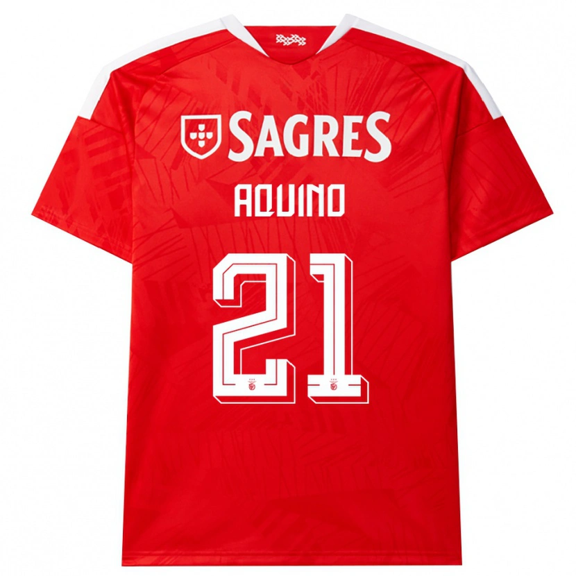 Danxen Niño Camiseta Jesus Aquino #21 Rojo Blanco Amarillo 1ª Equipación 2026/27 La Camisa