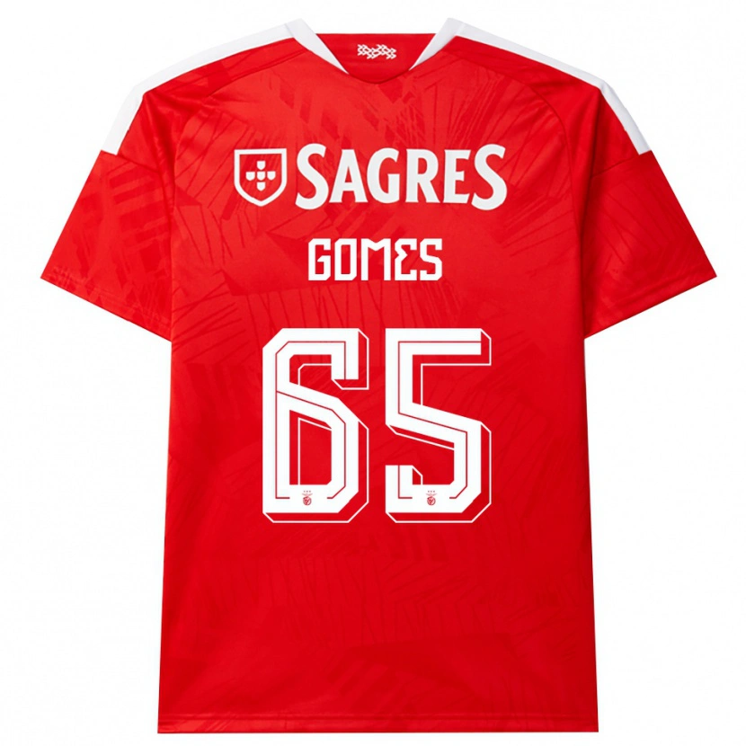 Danxen Niño Camiseta André Gomes #65 Rojo Blanco Amarillo 1ª Equipación 2026/27 La Camisa