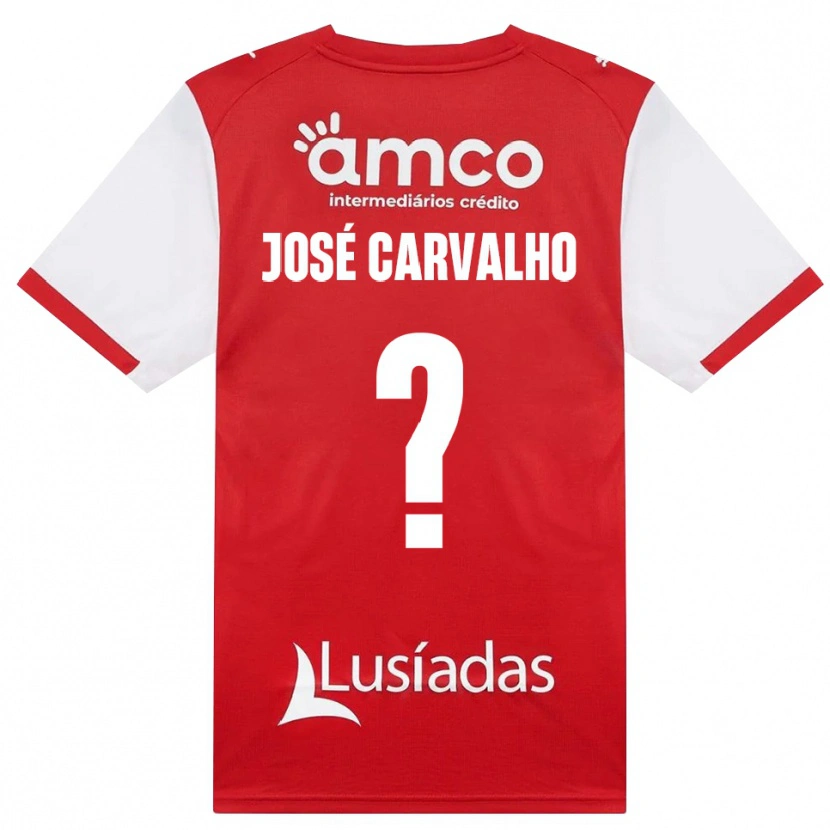Danxen Niño Camiseta José Carvalho #0 Rojo Blanco Negro 1ª Equipación 2026/27 La Camisa