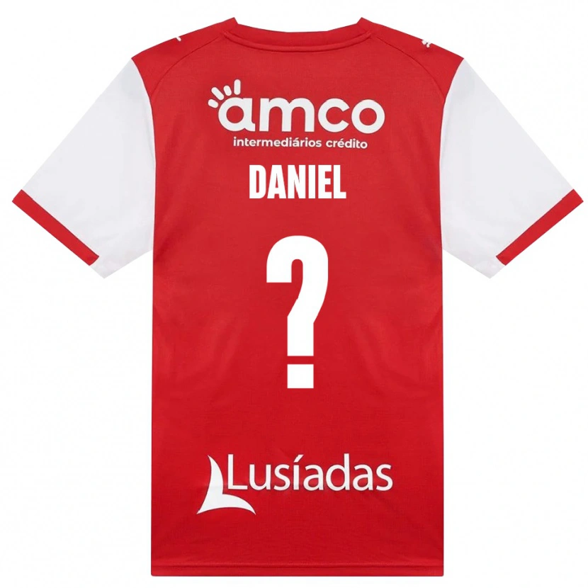 Danxen Niño Camiseta Paulo Daniel #0 Rojo Blanco Negro 1ª Equipación 2026/27 La Camisa