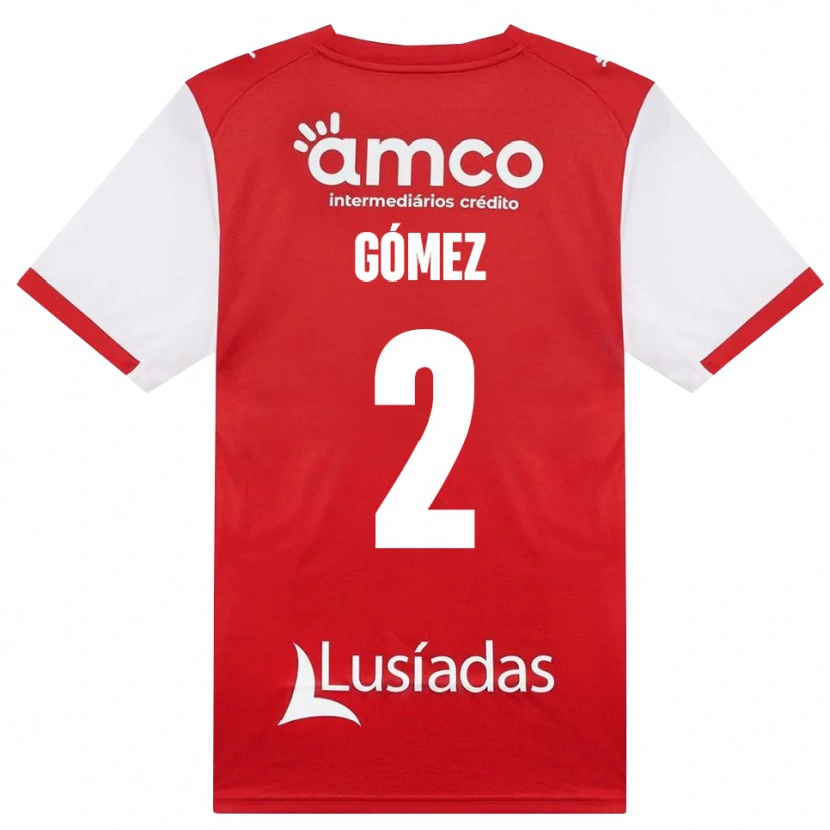 Danxen Niño Camiseta Víctor Gómez #2 Rojo Blanco Negro 1ª Equipación 2026/27 La Camisa