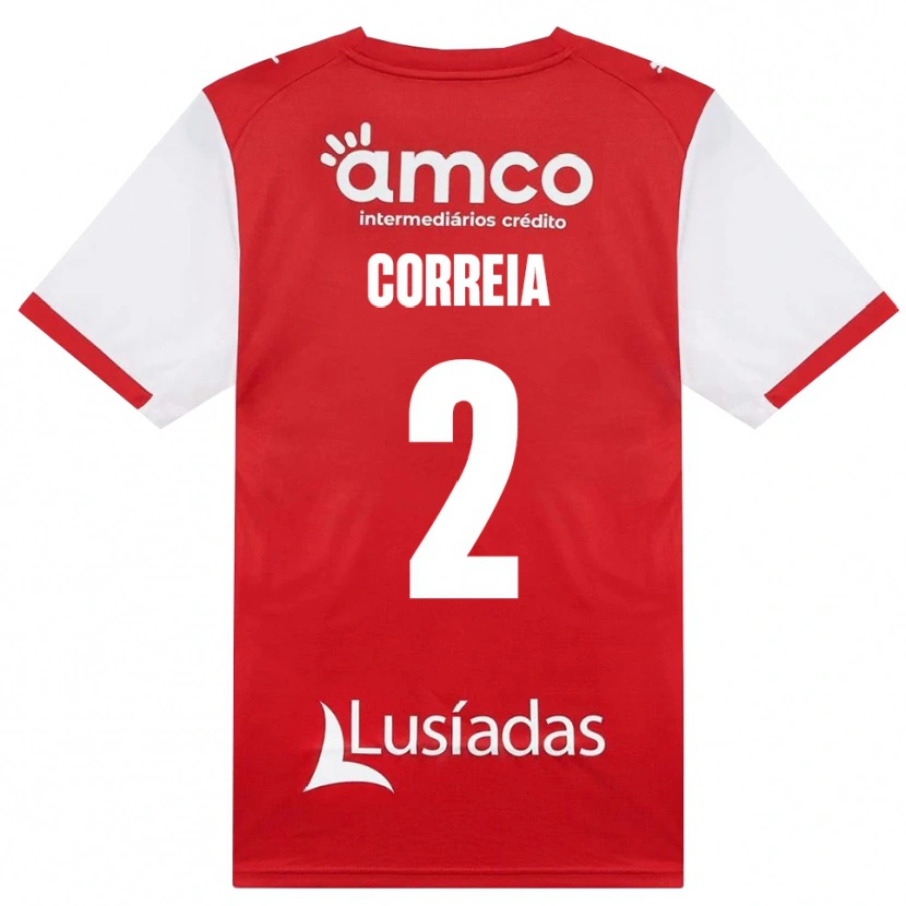Danxen Niño Camiseta Nuno Correia #2 Rojo Blanco Negro 1ª Equipación 2026/27 La Camisa