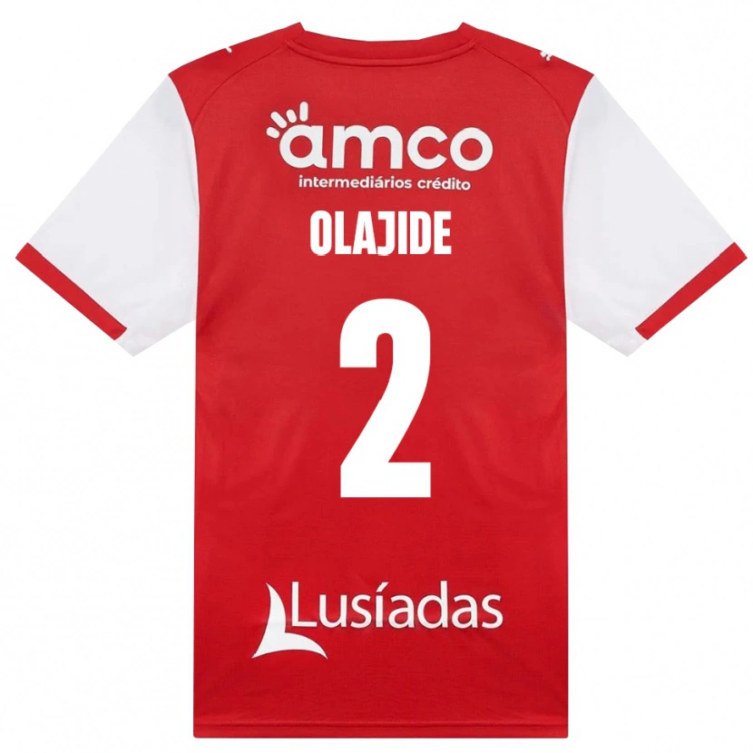Danxen Niño Camiseta Mustapha Olajide #2 Rojo Blanco Negro 1ª Equipación 2026/27 La Camisa