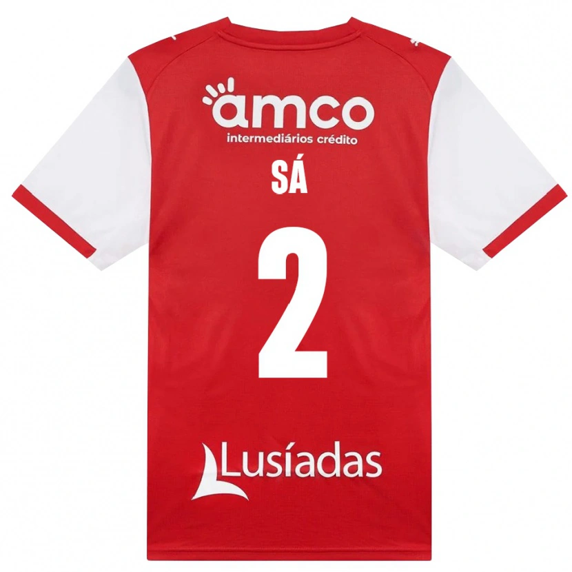 Danxen Niño Camiseta Henrique Sá #2 Rojo Blanco Negro 1ª Equipación 2026/27 La Camisa