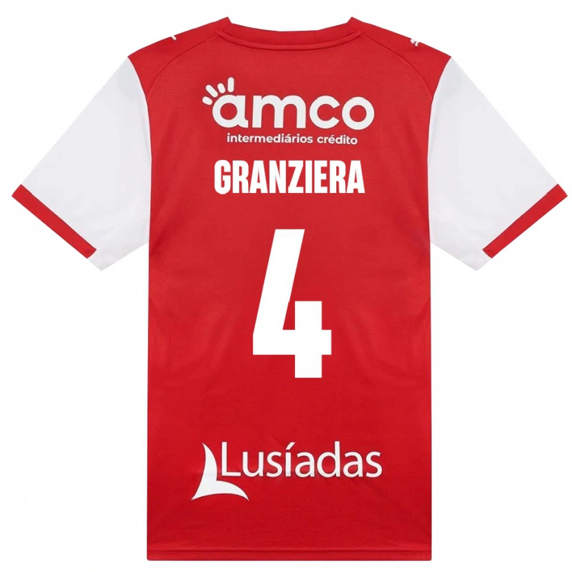 Danxen Niño Camiseta Emanuele Granziera #4 Rojo Blanco Negro 1ª Equipación 2026/27 La Camisa