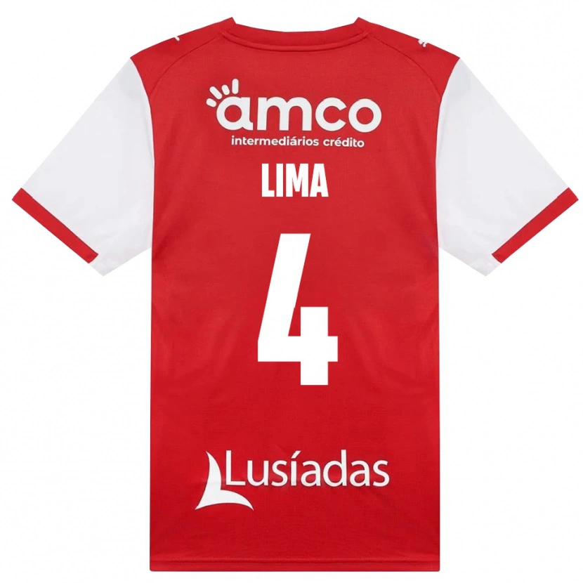 Danxen Niño Camiseta Guilherme Lima #4 Rojo Blanco Negro 1ª Equipación 2026/27 La Camisa