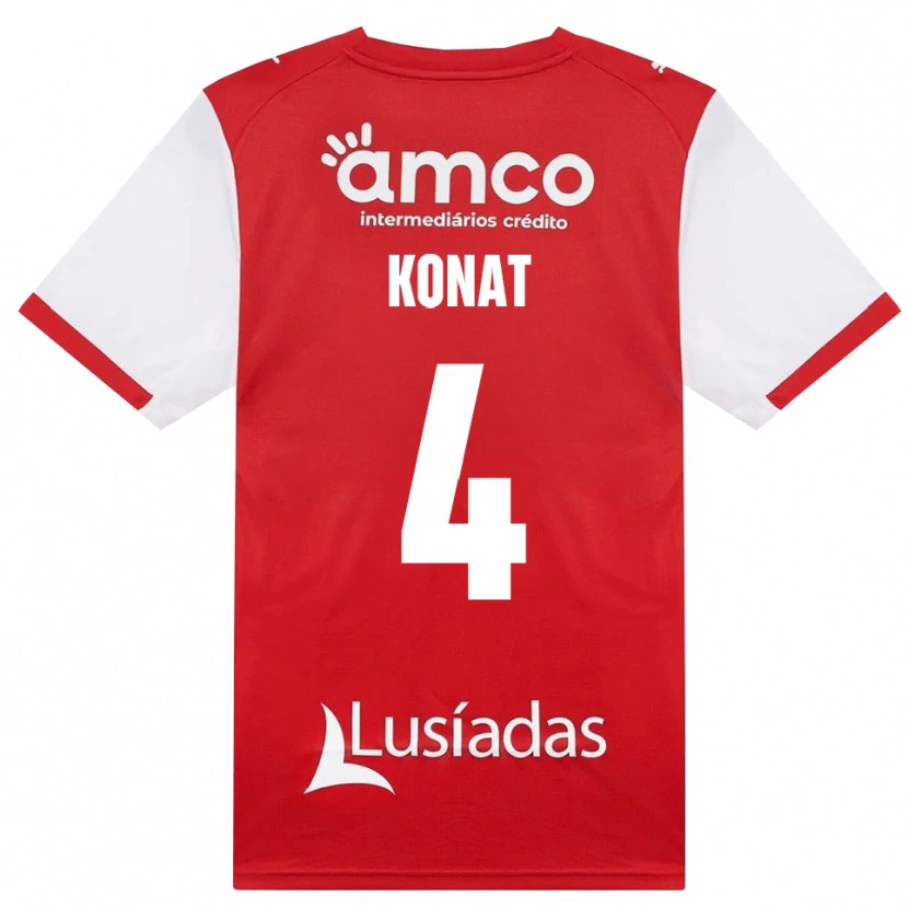 Danxen Niño Camiseta Katarzyna Konat #4 Rojo Blanco Negro 1ª Equipación 2026/27 La Camisa