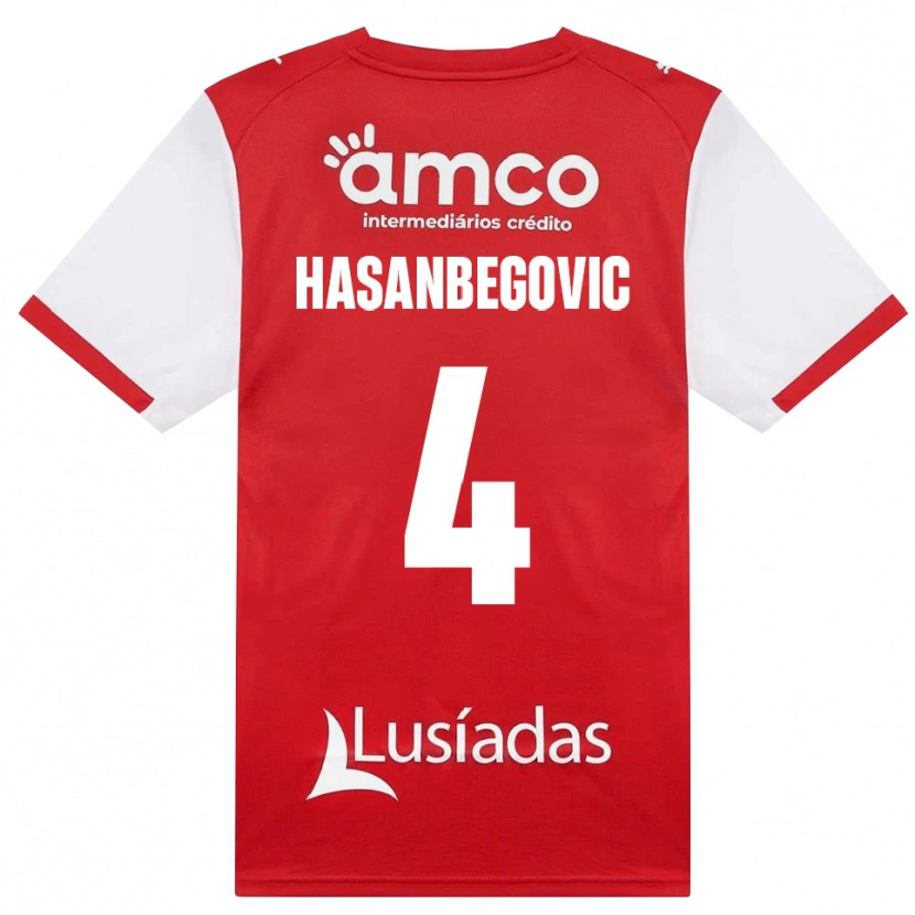 Danxen Niño Camiseta Melisa Hasanbegović #4 Rojo Blanco Negro 1ª Equipación 2026/27 La Camisa