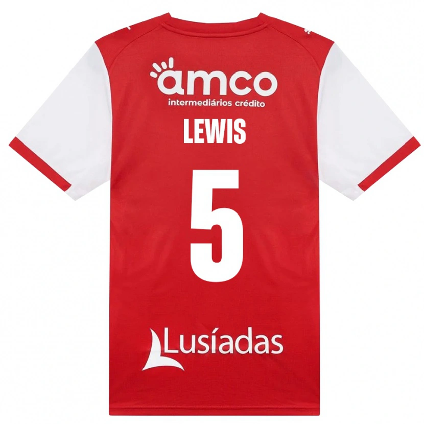 Danxen Niño Camiseta Leah Lewis #5 Rojo Blanco Negro 1ª Equipación 2026/27 La Camisa