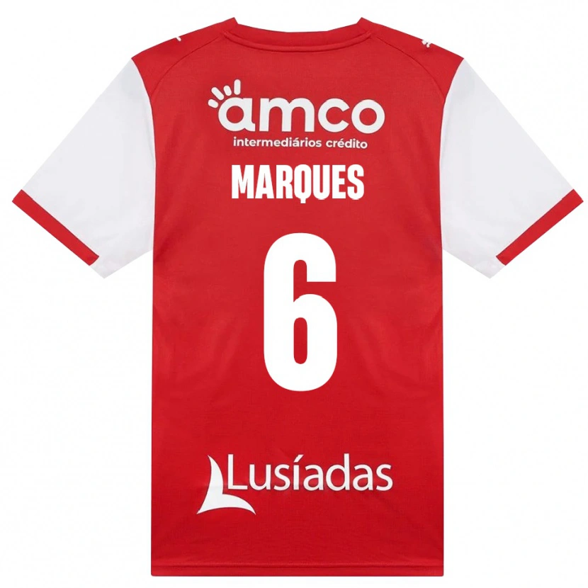 Danxen Niño Camiseta Rodrigo Marques #6 Rojo Blanco Negro 1ª Equipación 2026/27 La Camisa