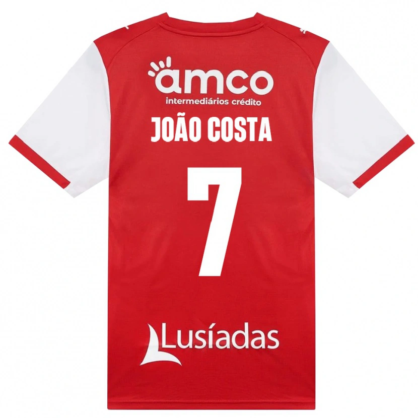 Danxen Niño Camiseta João Costa #7 Rojo Blanco Negro 1ª Equipación 2026/27 La Camisa