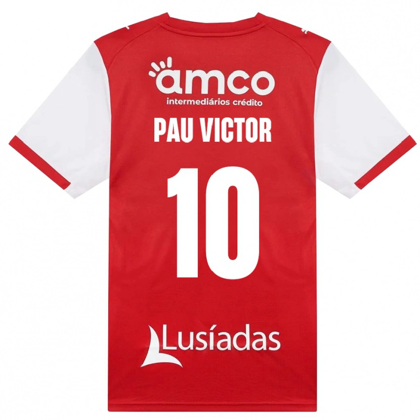 Danxen Niño Camiseta Pau Víctor #10 Rojo Blanco Negro 1ª Equipación 2026/27 La Camisa