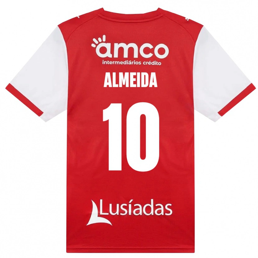 Danxen Niño Camiseta Vitória Almeida #10 Rojo Blanco Negro 1ª Equipación 2026/27 La Camisa