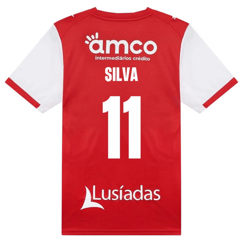 Danxen Niño Camiseta Gabriel Silva #11 Rojo Blanco Negro 1ª Equipación 2026/27 La Camisa