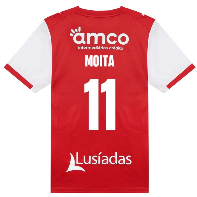 Danxen Niño Camiseta Carlos Moita #11 Rojo Blanco Negro 1ª Equipación 2026/27 La Camisa