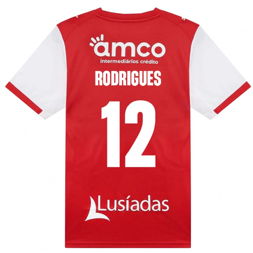 Danxen Niño Camiseta David Rodrigues #12 Rojo Blanco Negro 1ª Equipación 2026/27 La Camisa