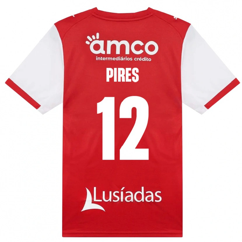Danxen Niño Camiseta Hugo Pires #12 Rojo Blanco Negro 1ª Equipación 2026/27 La Camisa