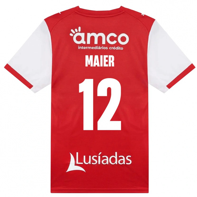 Danxen Niño Camiseta Merse Maier #12 Rojo Blanco Negro 1ª Equipación 2026/27 La Camisa