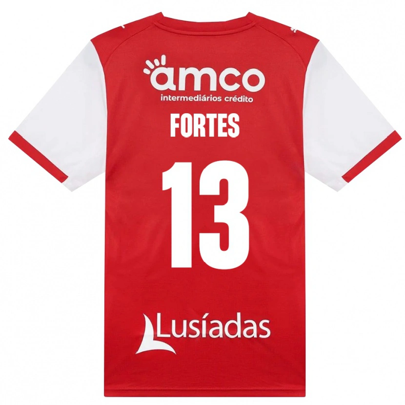 Danxen Niño Camiseta Melany Fortes #13 Rojo Blanco Negro 1ª Equipación 2026/27 La Camisa
