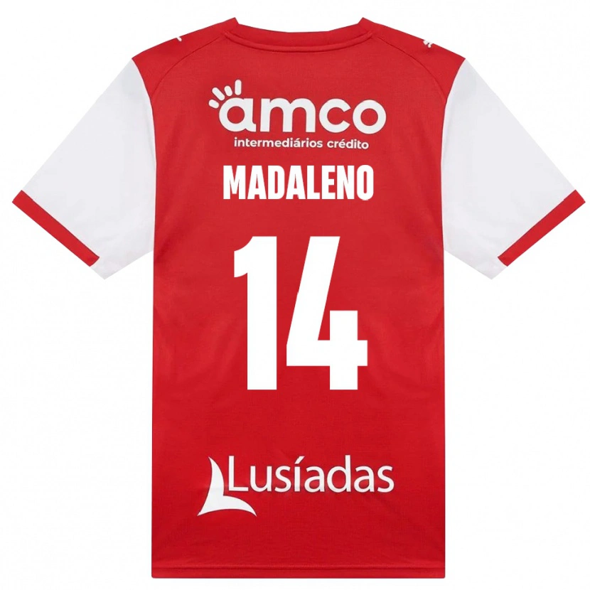 Danxen Niño Camiseta Diogo Madaleno #14 Rojo Blanco Negro 1ª Equipación 2026/27 La Camisa