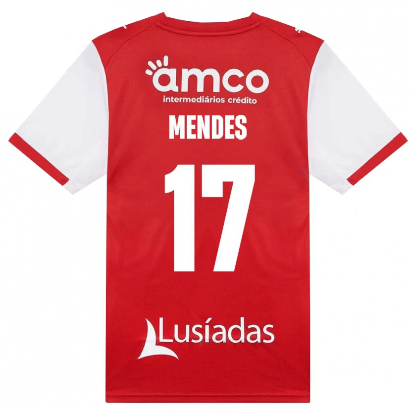 Danxen Niño Camiseta Joe Mendes #17 Rojo Blanco Negro 1ª Equipación 2026/27 La Camisa