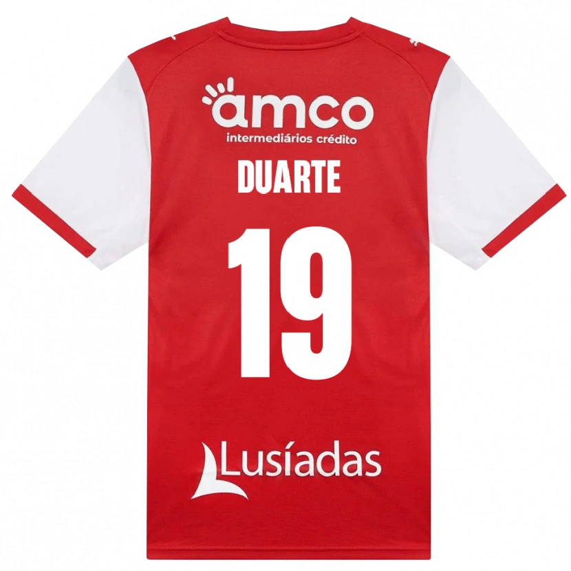 Danxen Niño Camiseta João Duarte #19 Rojo Blanco Negro 1ª Equipación 2026/27 La Camisa