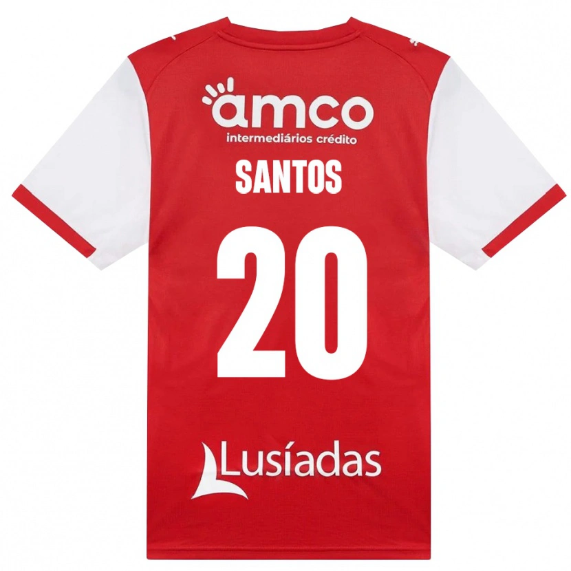 Danxen Niño Camiseta Lourenço Santos #20 Rojo Blanco Negro 1ª Equipación 2026/27 La Camisa