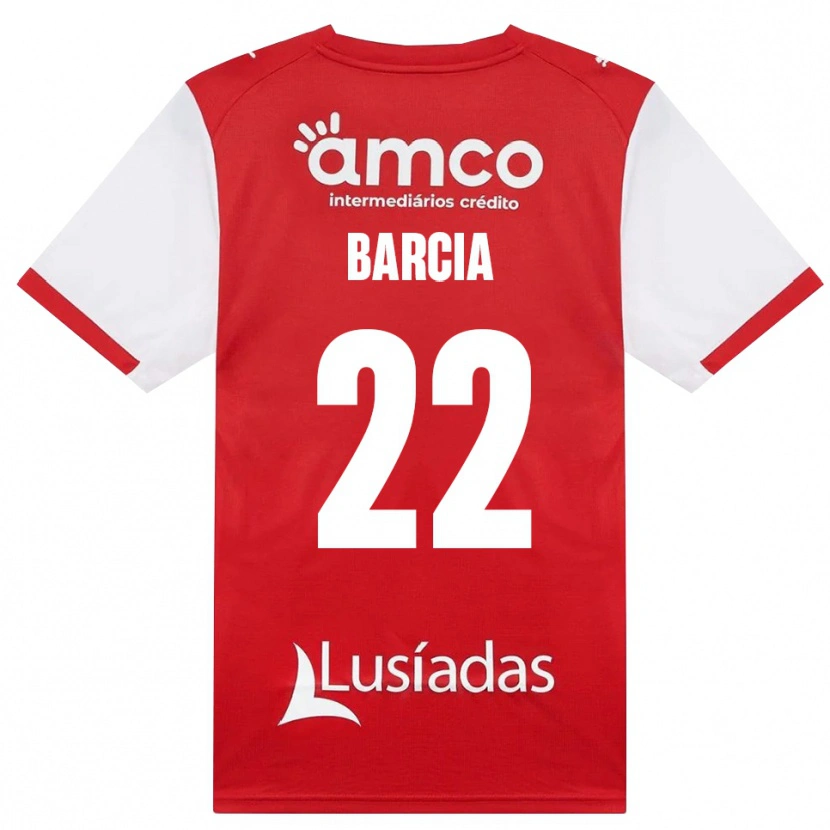 Danxen Niño Camiseta Sergio Barcia #22 Rojo Blanco Negro 1ª Equipación 2026/27 La Camisa