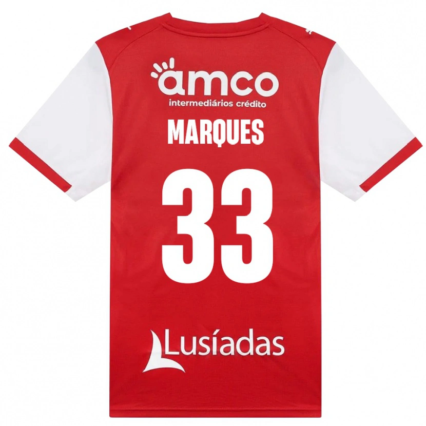 Danxen Niño Camiseta João Marques #33 Rojo Blanco Negro 1ª Equipación 2026/27 La Camisa