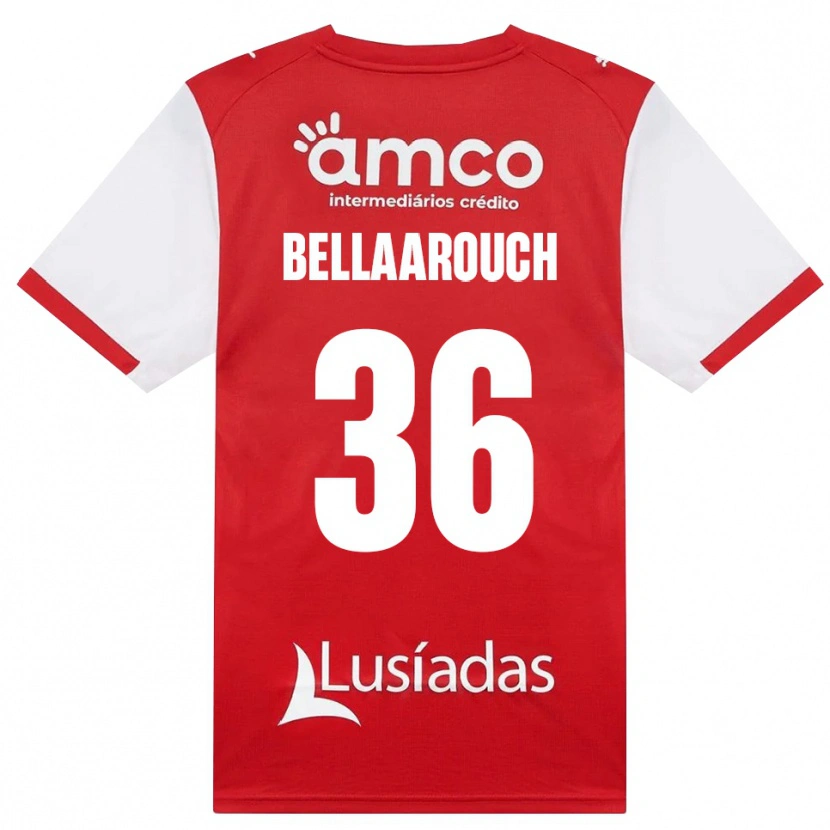 Danxen Niño Camiseta Alaa Bellaarouch #36 Rojo Blanco Negro 1ª Equipación 2026/27 La Camisa